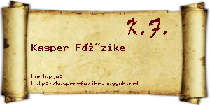 Kasper Füzike névjegykártya